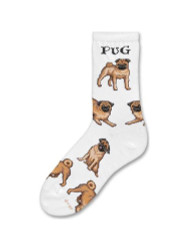 Pug Medium White Socks