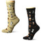 Bundle 2 Items: Coffee Beige and Black One Size Fits Most Womens Socks
