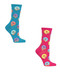 Bundle 2 Items: Donut Hot Pink and Turquoise One Size Fits Most Womens Socks
