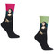 Bundle 2 Items: Famous Artists Leonardo da Vinci Mona Lisa Bright Pink and Green One Size Fits Most Womens Socks