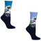 Bundle 2 Items: Famous Artists The Great Wave off Kanagawa Bright Blue and Periwinkle One Size Fits Most Womens Socks