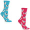 Bundle 2 Items: Llamas Hot Pink and Light Blue One Size Fits Most Womens Socks