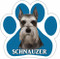 Cropped Schnauzer Paw Print Magnet