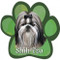 Black and White Shih Tzu Paw Print Magnet