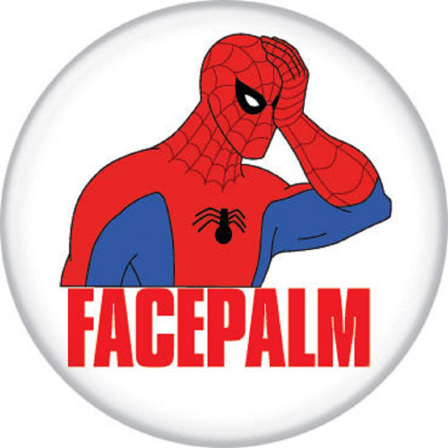 Spider-Man Spidey 1960s Facepalm 1.25" Pinback Button