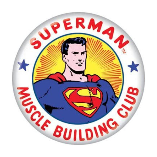 DC Comics Superman Muscle Building Club 1.25" Pinback Button