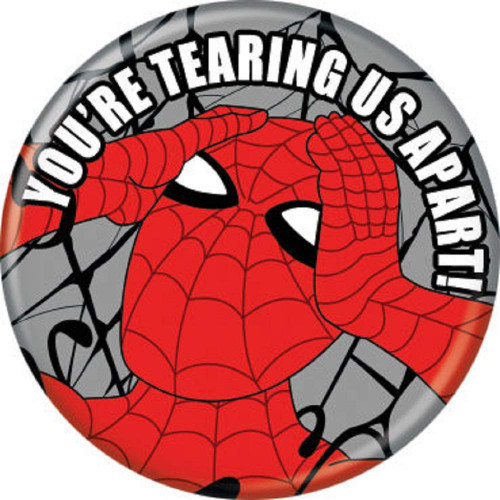 Spider-Man Spidey 1960s Tearing Apart 1.25" Pinback Button