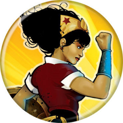 DC Comics Wonder Woman on Yellow 1.25" Pinback Button