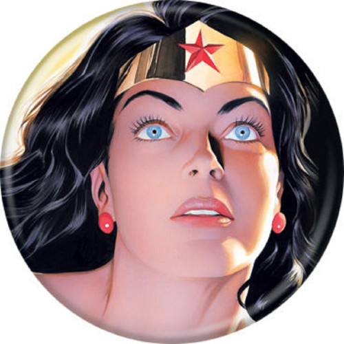 DC Comics A Ross Wonder Woman on Yellow 1.25" Pinback Button