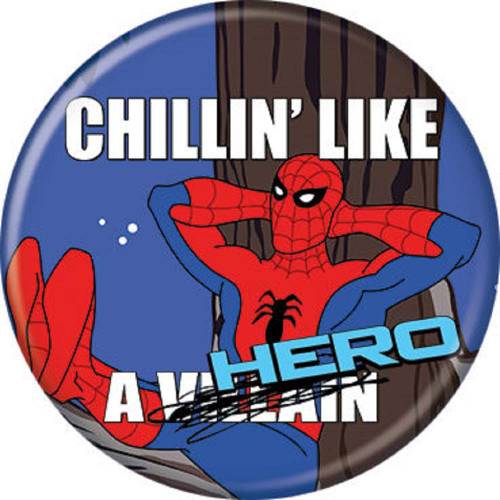 Spider-Man Spidey 1960s Chillin Like Hero 1.25" Pinback Button