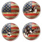 Distressed USA Flag Patriotic Rustic 1.5" Pinback Buttons - 4 Pack