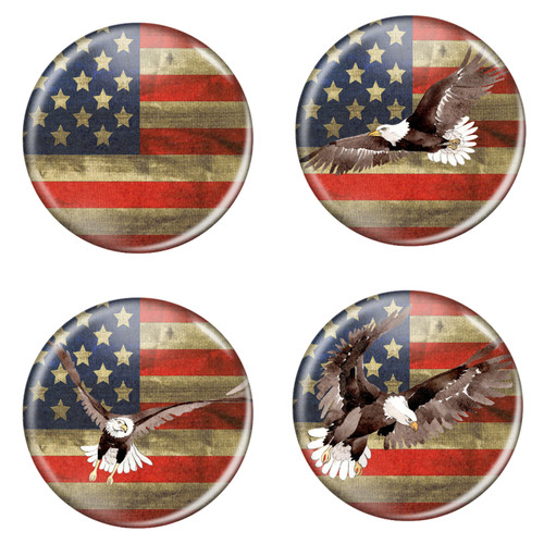 Distressed USA Flag Patriotic Rustic 1.5" Refrigerator Magnets - 4 Pack