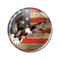 Enthoozies Distressed USA Flag with Eagle Rustic 1.5 Inch Diameter Pinback Button
