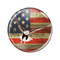 Enthoozies Distressed USA Flag with Eagle Landing Rustic 1.5 Inch Diameter Pinback Button