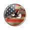 Enthoozies Distressed USA Flag with Eagle Soaring Rustic 2.250" Pinback Button