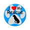 Enthoozies I Love my Rescue Dog Aqua 2.25 Inch Diameter Pinback Button Flair Accessory