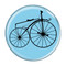 Enthoozies Bike Velocipede Boneshaker Cycling Biking Sky Blue 2.25 Inch Diameter Pinback Button