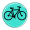 Enthoozies Bike Silhouette Cycling Biking Turquoise 2.25 Inch Diameter Pinback Button