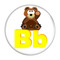 Enthoozies Letter B Bear Initial Alphabet 2.25 Inch Diameter Refrigerator Magnet