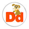 Enthoozies Letter D Dog Initial Alphabet 2.25 Inch Diameter Refrigerator Magnet