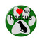 Enthoozies I Love my Rescue Dog Paw Print Green 2.25 Inch Diameter Refrigerator Magnet