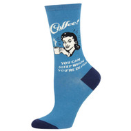 Coffee Sleep When You Are Dead One Size Fits Most Blue Ladies Socks