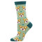 Corgi Face Bamboo One Size Fits Most Green Heather Ladies Socks