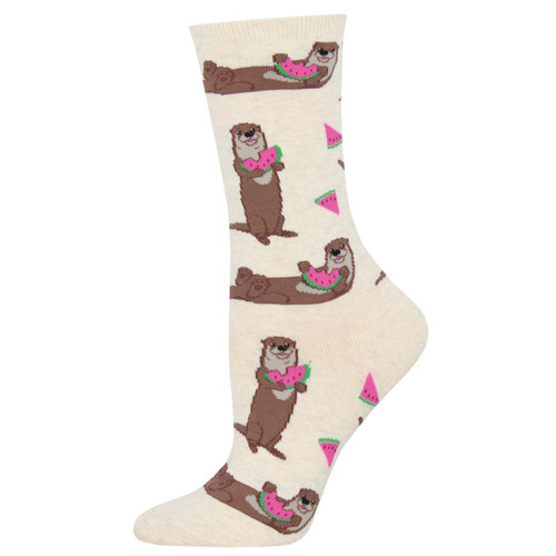 Ottermelon One Size Fits Most Ivory Heather Ladies Socks