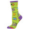 Sloth on a Line One Size Fits Most Green Ladies Socks