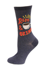 Rise and Grind Denim Ladies Crew Socks