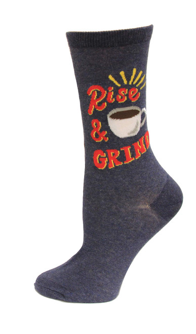 Rise and Grind Denim Ladies Crew Socks