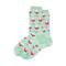 Wine Glass Mint Ladies Crew Socks