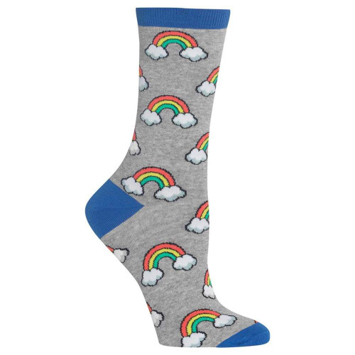 Rainbow Grey Ladies Crew Socks