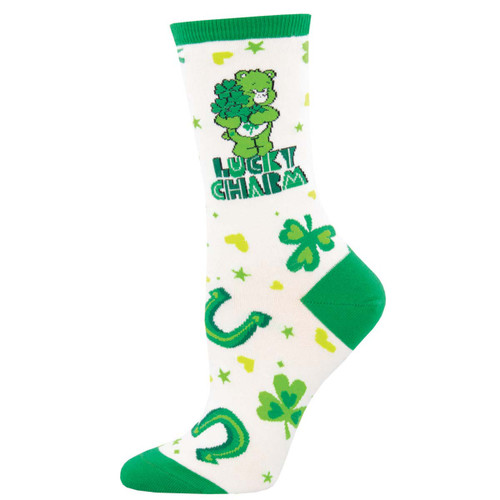 Care Bears Lucky Charm One Size Fits Most White Ladies Socks