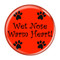 Enthoozies Wet Nose Warm Heart! Red 1.5 Inch Diameter Refrigerator Magnet