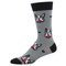 French Bulldog French Kiss One Size Fits Most Gray Mens Socks