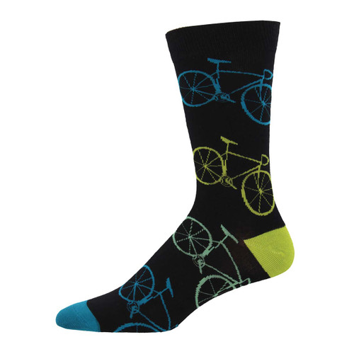 Bicycle Fixie One Size Fits Most Black Mens Socks