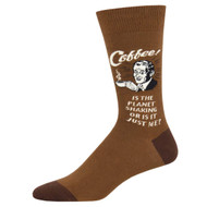 Coffee Is The Planent Shaking Or Is It Just Me! One Size Fits Most Brown Mens Socks