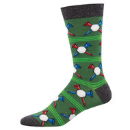 Tee Off One Size Fits Most Green Heather Mens Socks