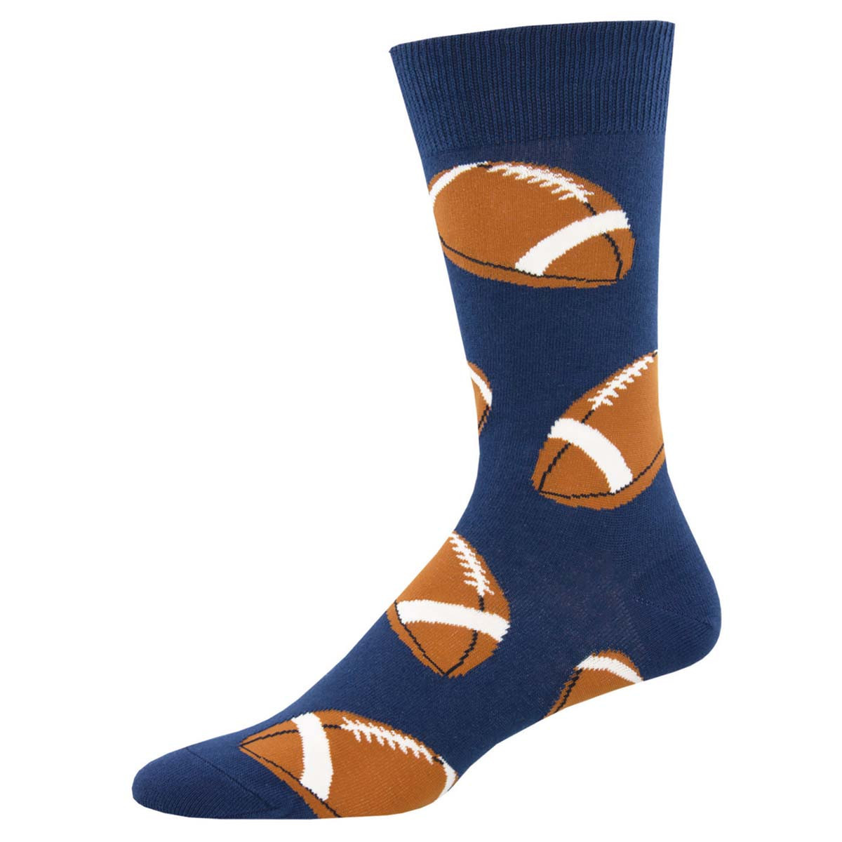 Football Pigskin One Size Fits Most Navy Mens Socks - Sunset Key Chains