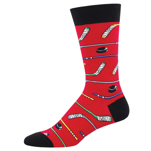 Hockey Power Play One Size Fits Most Red Mens Socks