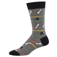 Hockey Power Play One Size Fits Most Gray Heather Mens Socks