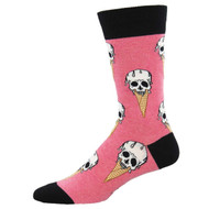 Ice Cream Brain Freeze One Size Fits Most Pink Heather Mens Socks