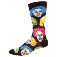 Einstein Faces One Size Fits Most Black Mens Socks