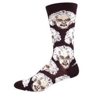 Einstein Faces One Size Fits Most Black/White Mens Socks