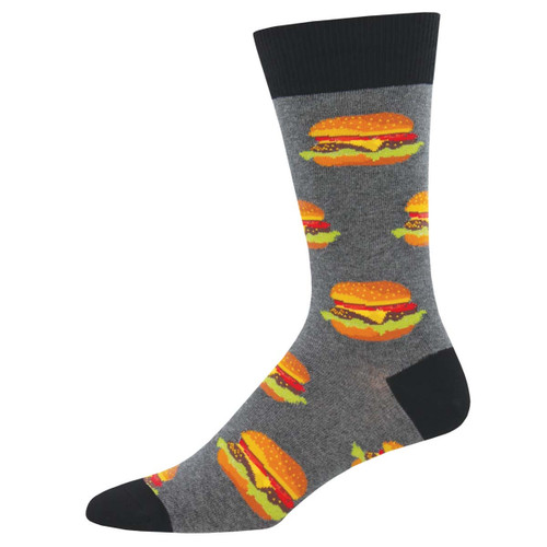 Good Burger One Size Fits Most Gray Heather Mens Socks