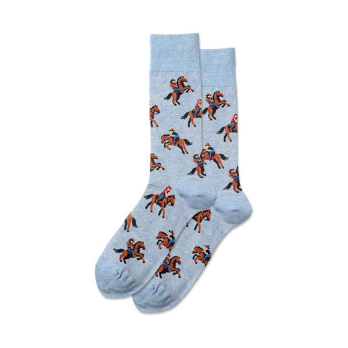 Cowboy Blue Heather Mens Crew Socks