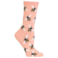 Bees Pink Ladies Crew Socks