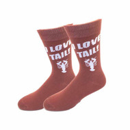 Lobster I Love Tail One Size Fits Most Brick Red Crew Socks