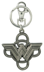 Wonder Woman Logo with Whip Pewter Keychain